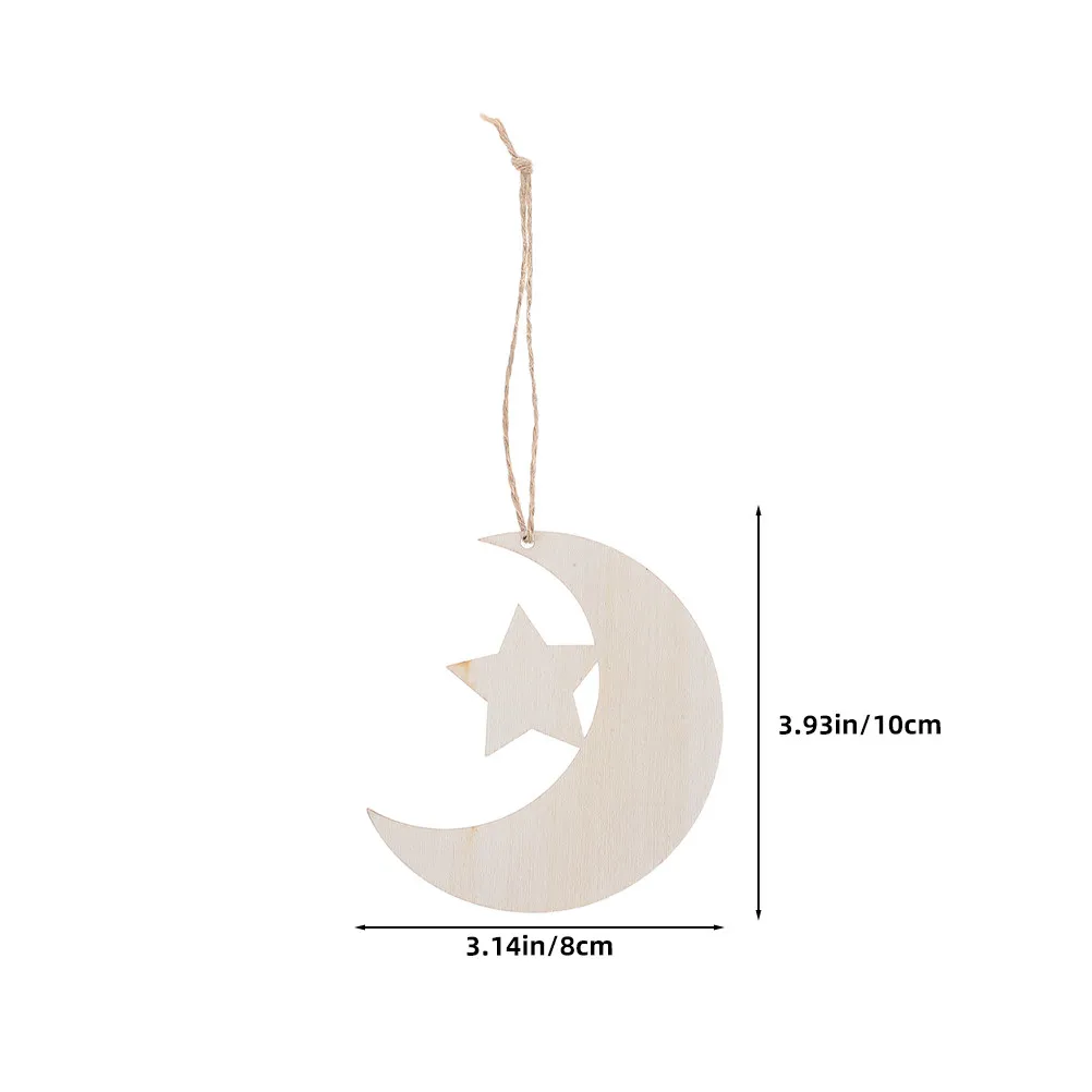 40Pcs Wood Moon Star Cutouts Unfinished Natural Shapes for DIY Nursery Room Baby Shower Painting Crafts Wooden Embellishments