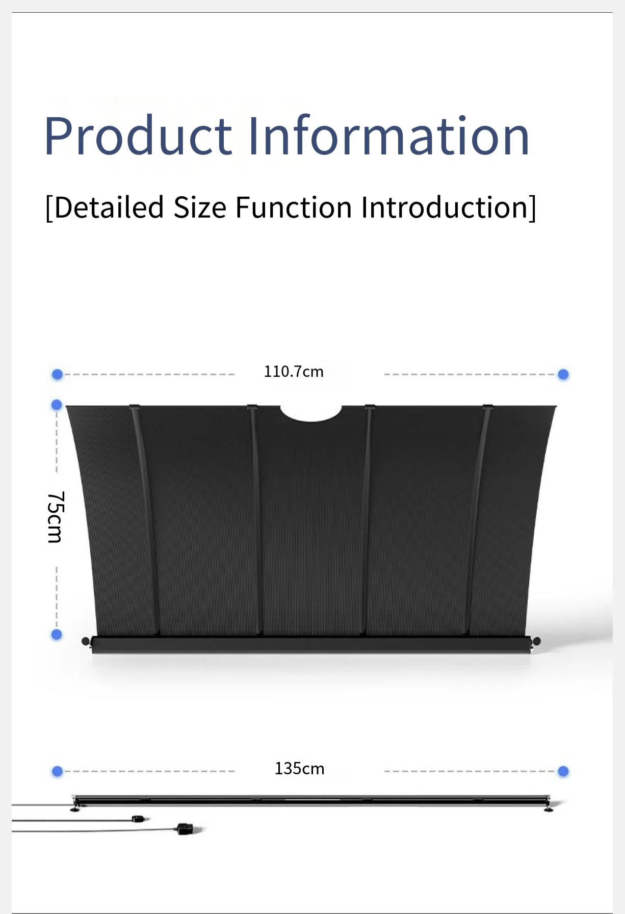 New Aluminum Foil Automatic Retractable Car Windshield Electric Sunshade Heat Insulation Curtain 124 128 131 134.6 139CM - view 6