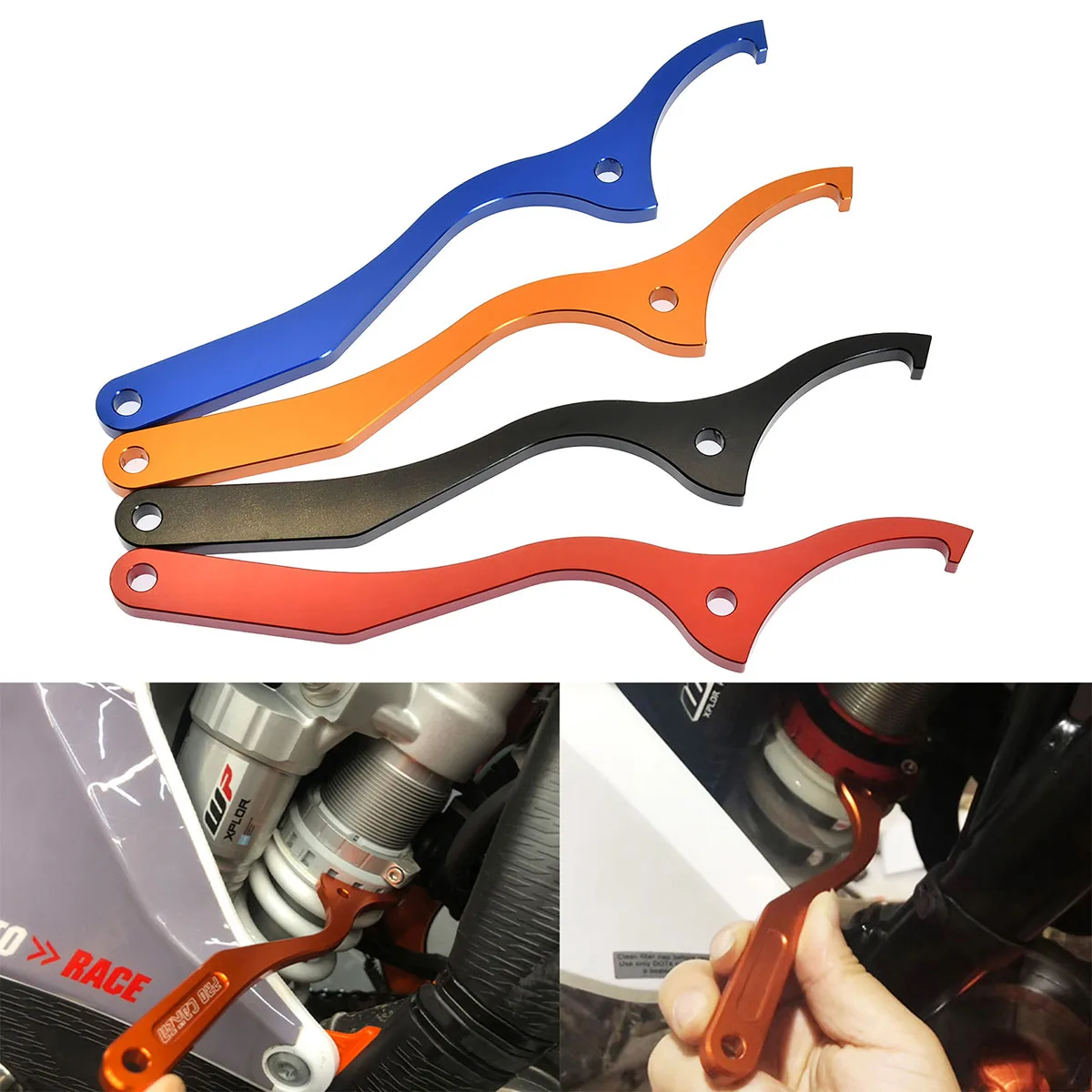 

Motorcycle Rear Damping Shock Absorber Aluminum Wrench Tool KTM EXC EXC-FSX-FXC-FXC-FXC-W XCW-F Husqvarna FC FE TC TE