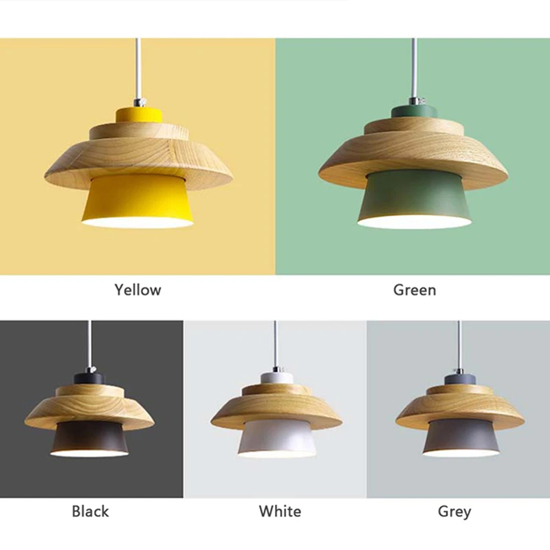 

Nordic lustre LED Pendant Light Log wind Colorful Ceiling Chandelier Bedroom Study Room Home decor E27 Decorative Light