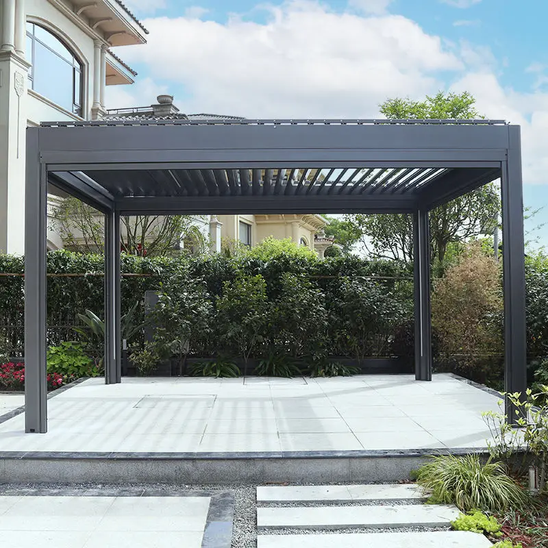 

Factory Direct Rainproof Waterproof Aluminum Gazebo Pergola Roof Aluminium Bioclimatic Gazebos Motorized Outdoor Carport