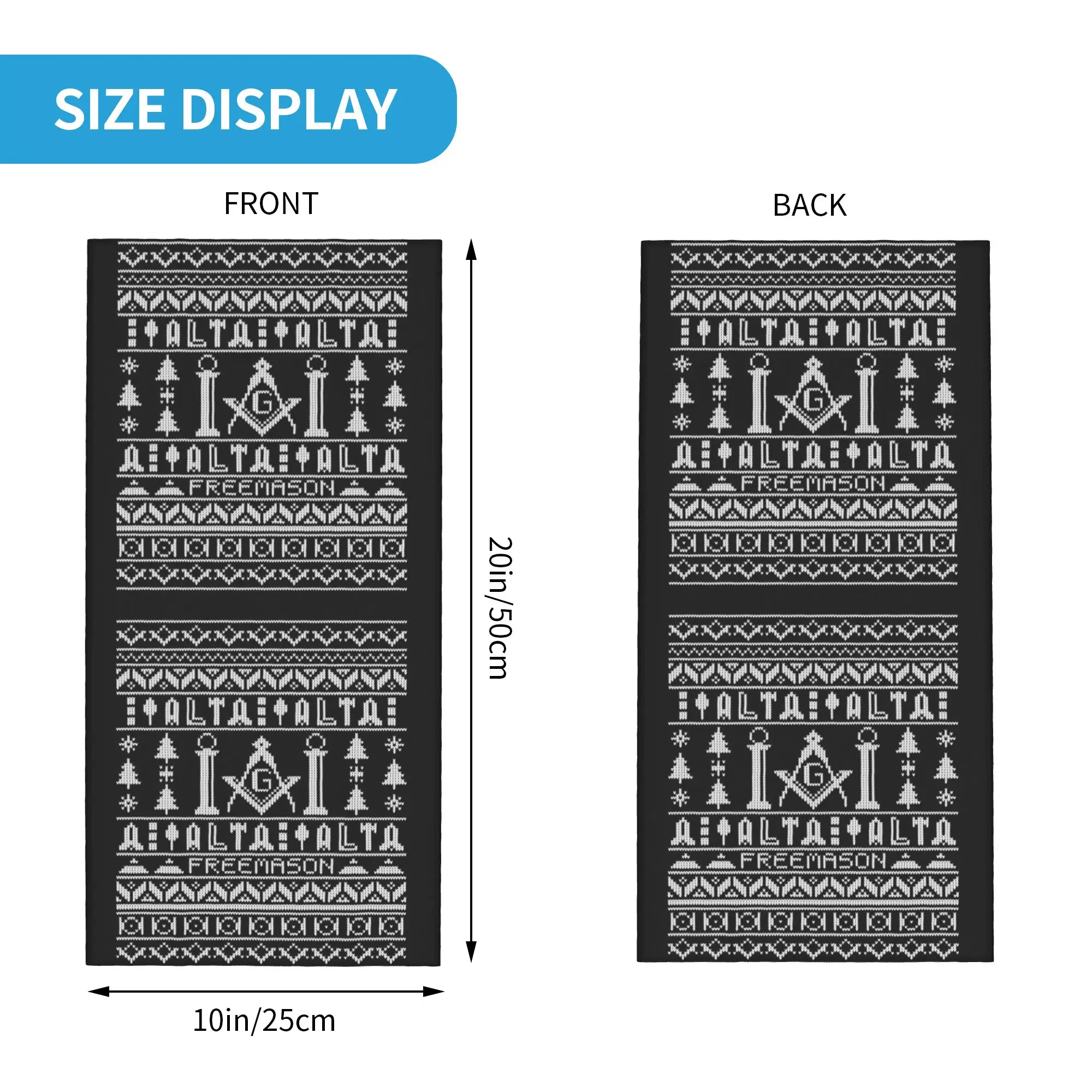 Freemason Square And Compass Bandana Neck Gaiter UV Protection Face Scarf Cover Women Men Masonic Symbol Headband Tube Balaclava