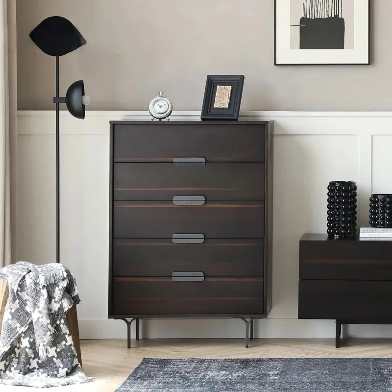 

xz1zq Chest of Drawers Simple Modern Smoked Wood Living Room Light Luxury Chest of Drawer Nordic Bedroom Storage Locker