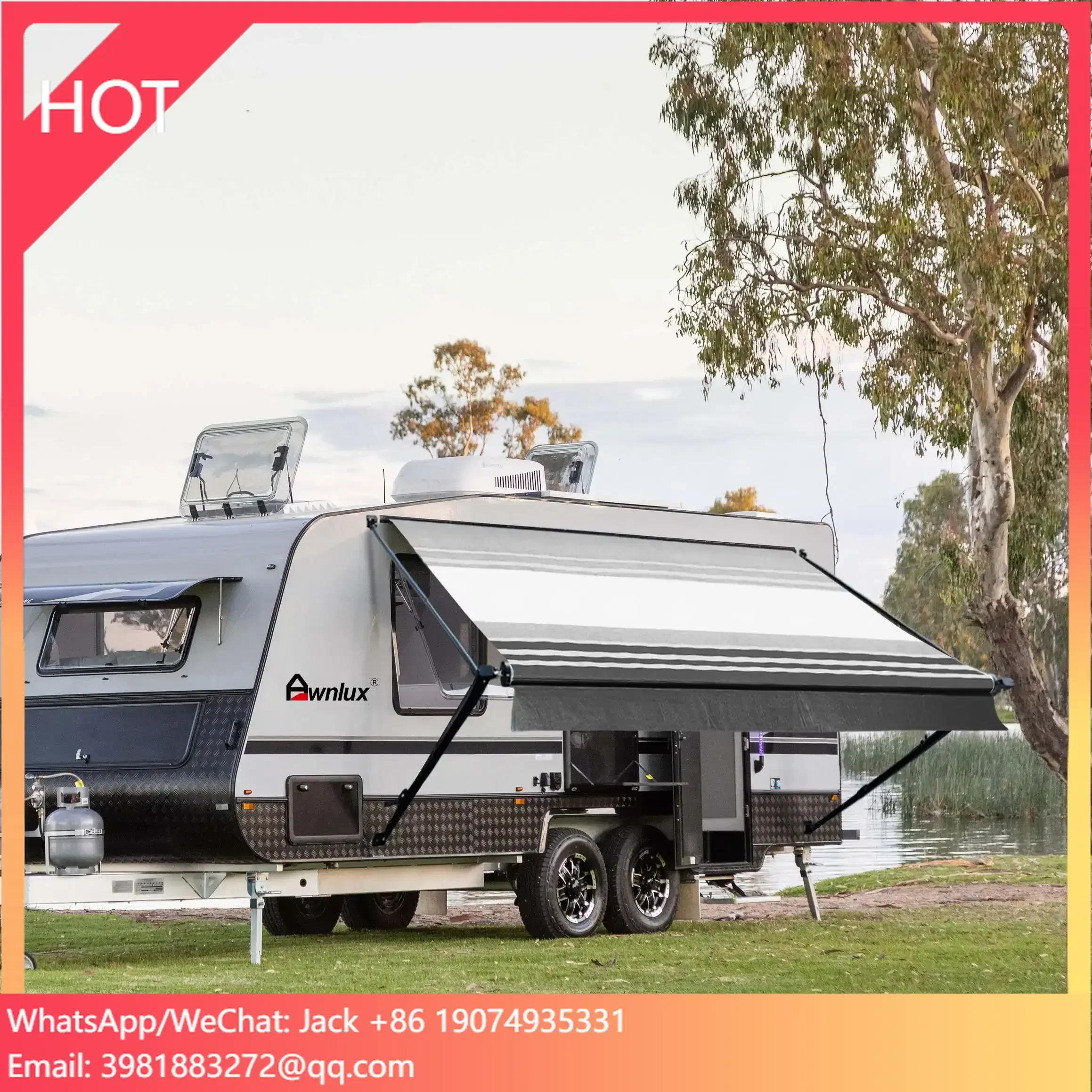 

Awnlux Wholesale Outdoor Sun Shade Manual Control Motorhome RV Trailer Caravan Camper Van Roll Out Awning