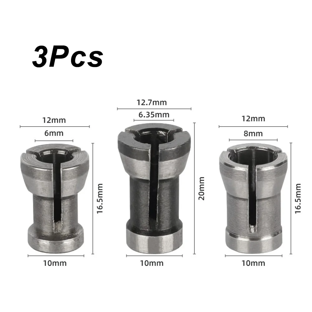 1-3 buah Chuck Collet 6/6, 35/8mm untuk mesin pangkas ukiran Router listrik alat pertukangan alat listrik untuk mekanik