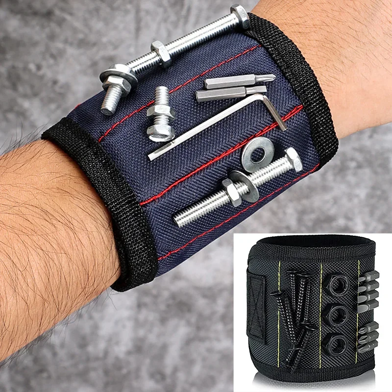 

Крутые гаджеты для магнитного браслета для удержания винтов, гвоздей, сверл, ремней держателей запястья для инструментов с сильными магнитами, женские