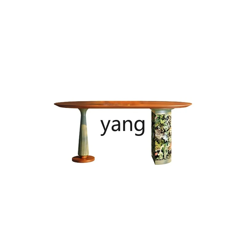LTT French retro dining table small apartment home antique living room island dining table