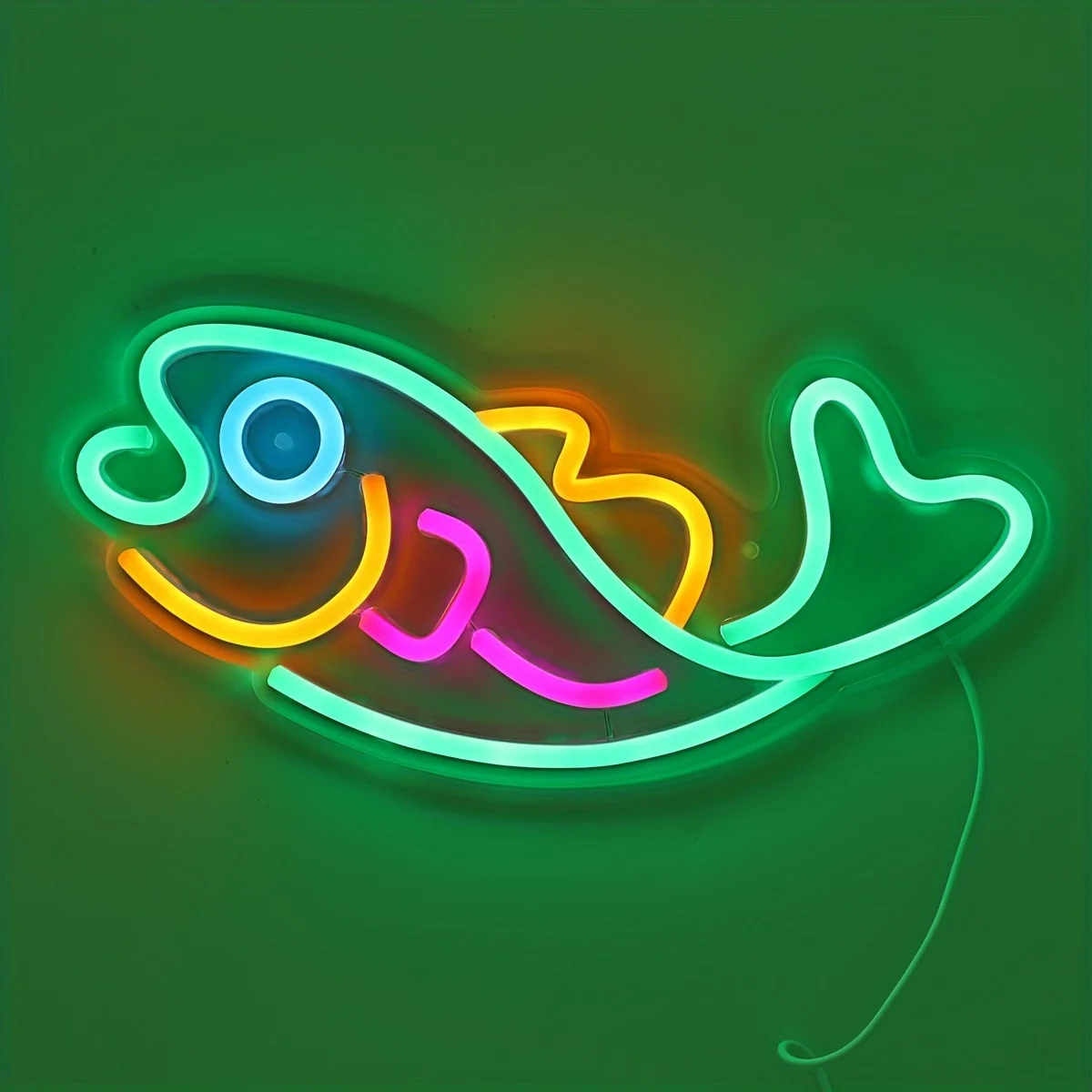 Fish LED Wall Neon Sign Light For Beach Pub Fishing Club Sea Food Restaurant Shop Store Party Room Kitchen Decoration