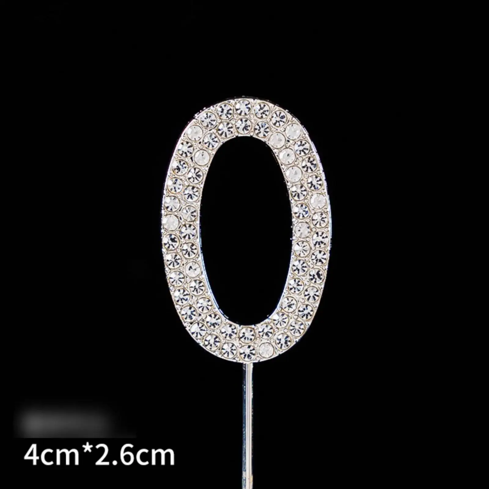Alloy Cake Topper Shimmering Rhinestones Number Insert Anniversary Birthday Decoration Party Supply for Elegant Event