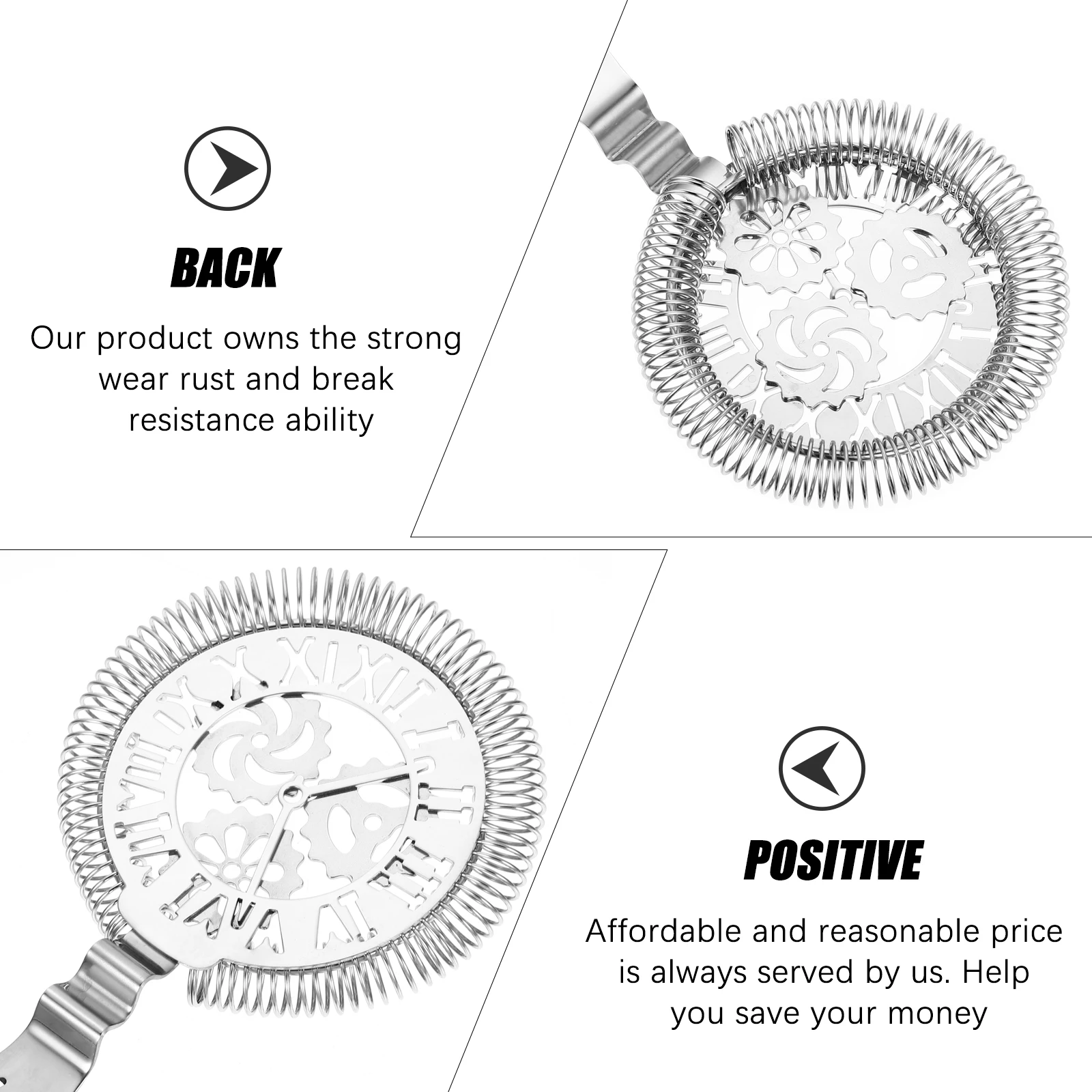 

1Pcs Premium Stainless Steel Barware Strainer Professional Bartenders Ice Filter for Adorable Mixed Drinks Making