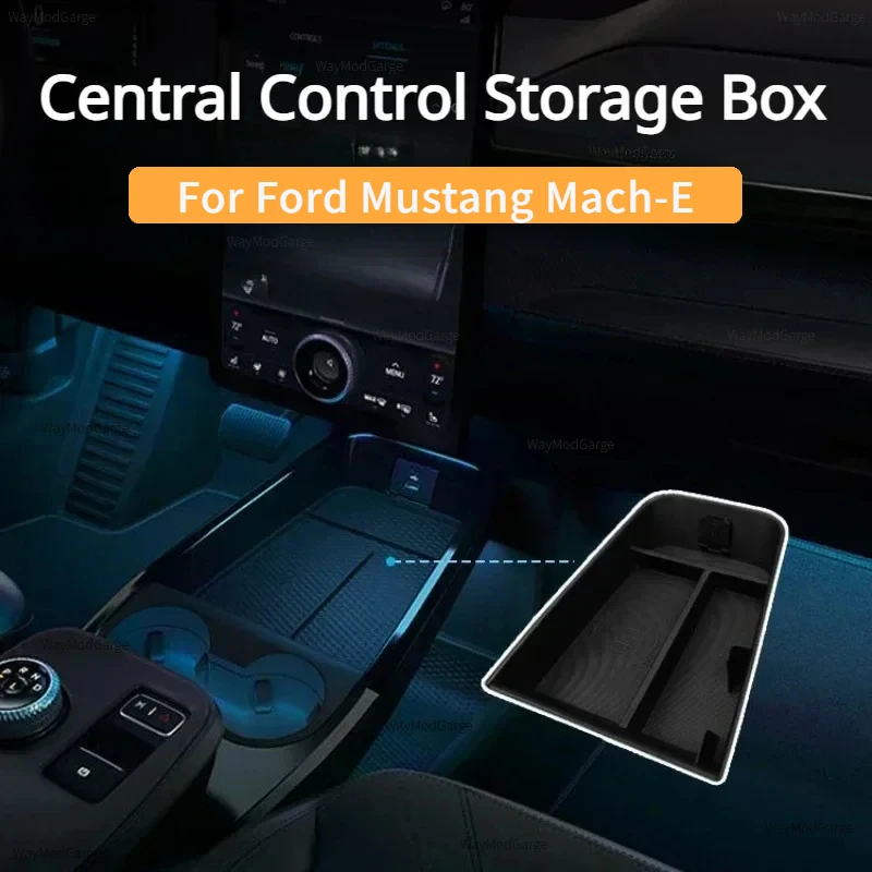 Central Control Storage Box for Ford Mustang Mach-E Armrest Box Gear Shift Storage Box Stowing Tidying Car Interior Accessories