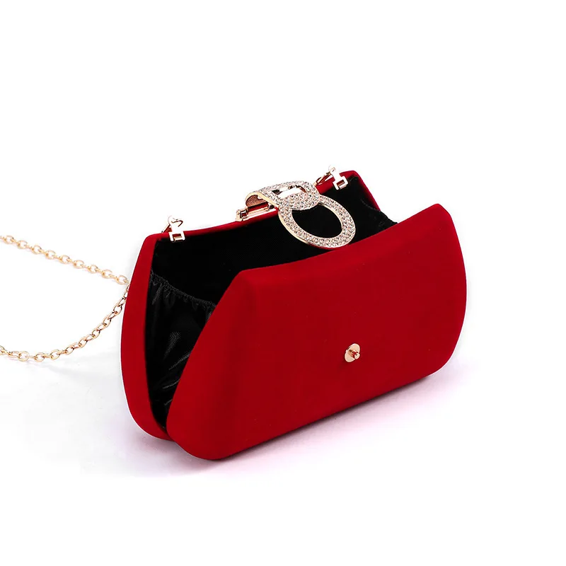 Women Elegant Evening Clutch Luxury Shiny Diamonds Handbags Stylish Wedding Banquet Party Bags Chain Crossbody Shoulder Purse