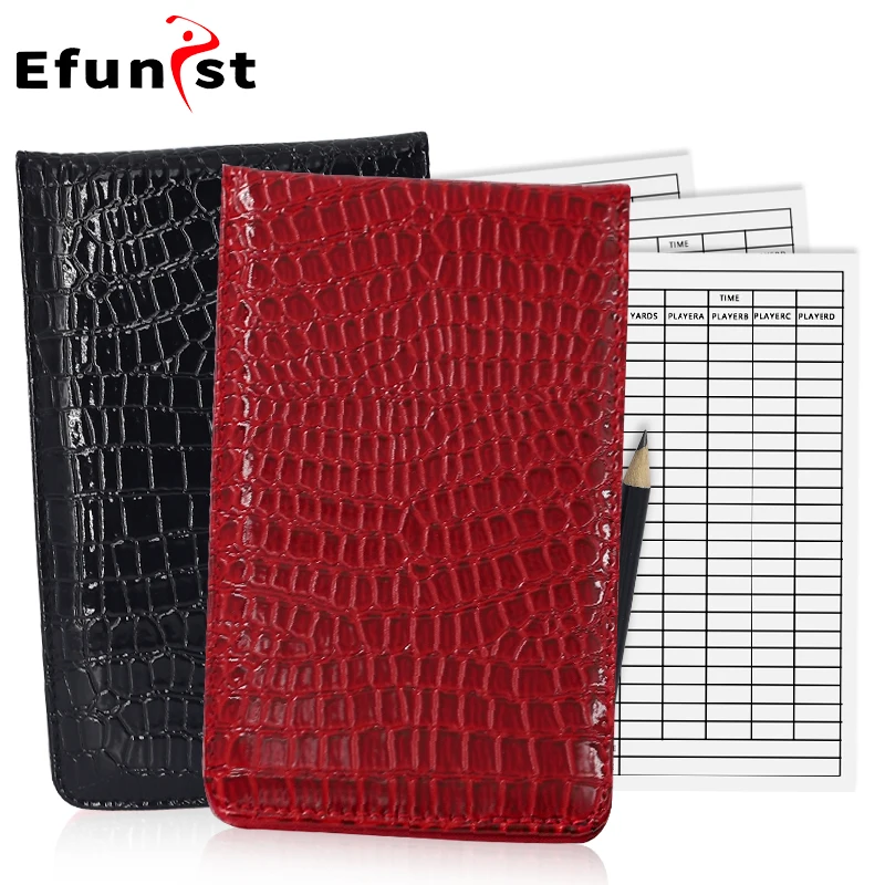 New Golf Score Book Portable 4 Colors Score Notebook With Pencil And Score Card PU Leather Durable Golf Accessories Drop Ship