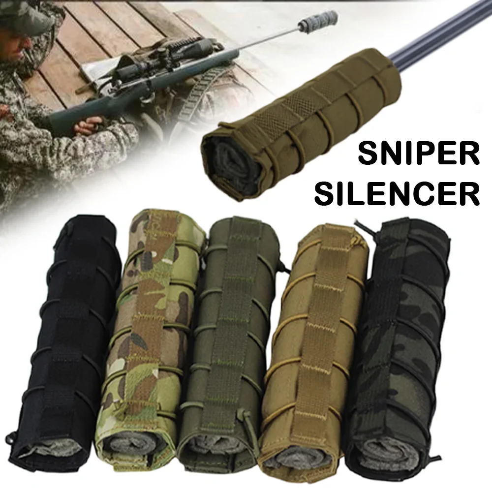 

Tactical Silencer Protective Cover Sniper Camouflage Cover Outdoor Shooting 6.3 X 6.69in Protector Military Equipment CS Game