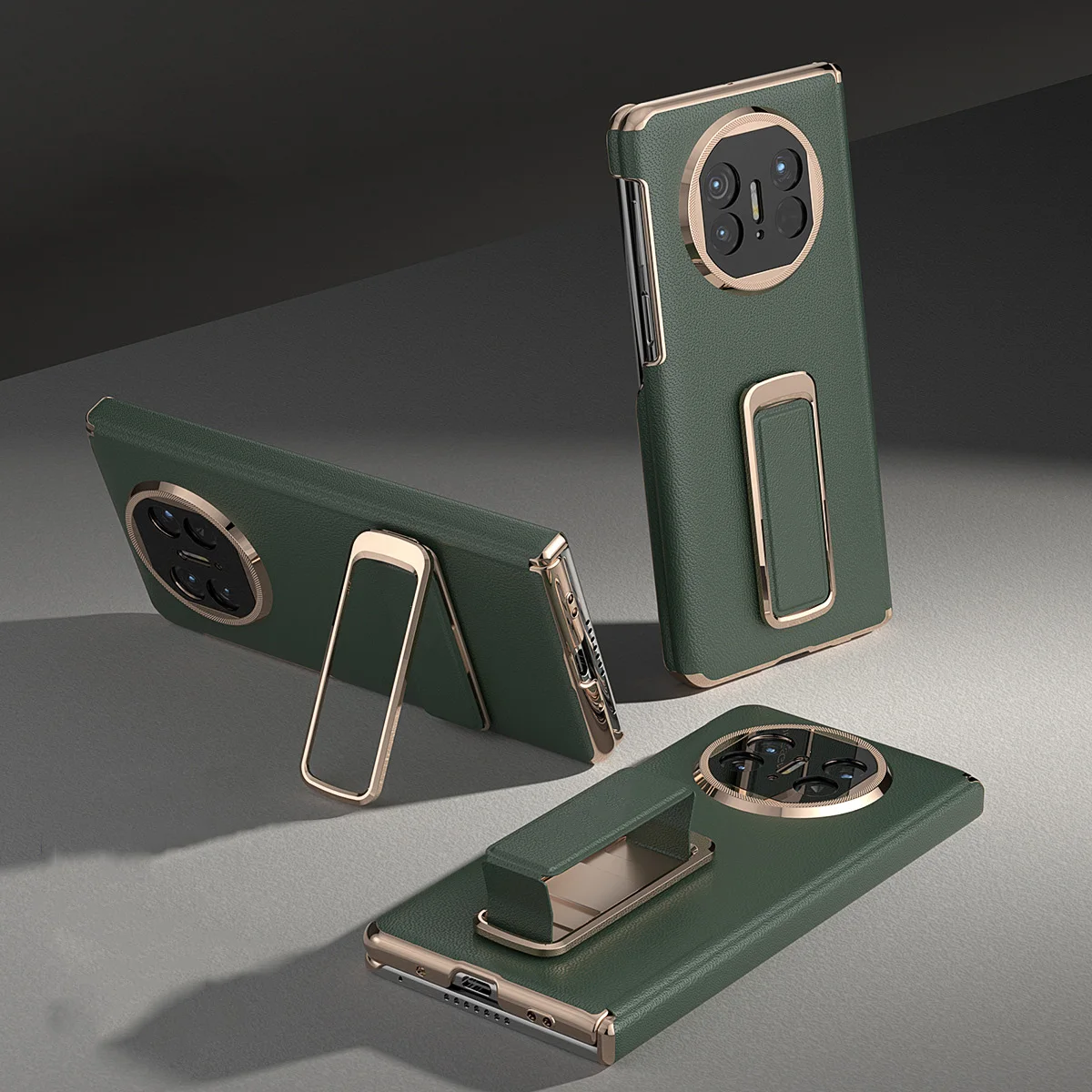 

For Huawei Mate X7/X6/X5 Luxury Business Genuine Leather Double Flip Case with Rotating Kickstand Hinge Heavy Duty Protective