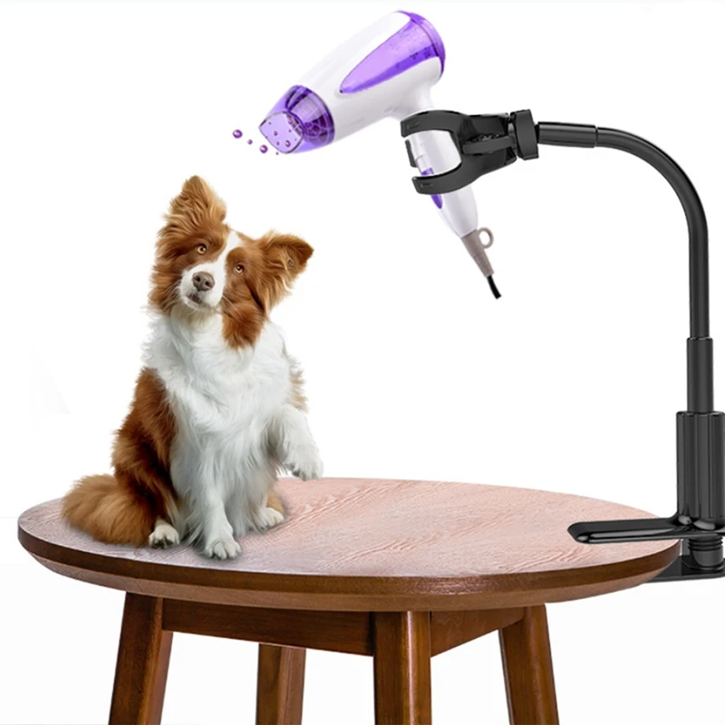 Pet Hair Dryer Clip Holder, 360° Rotatable Pet Hair Dryer Stand Hands Free Aluminum Alloy Hair Dryer Rack