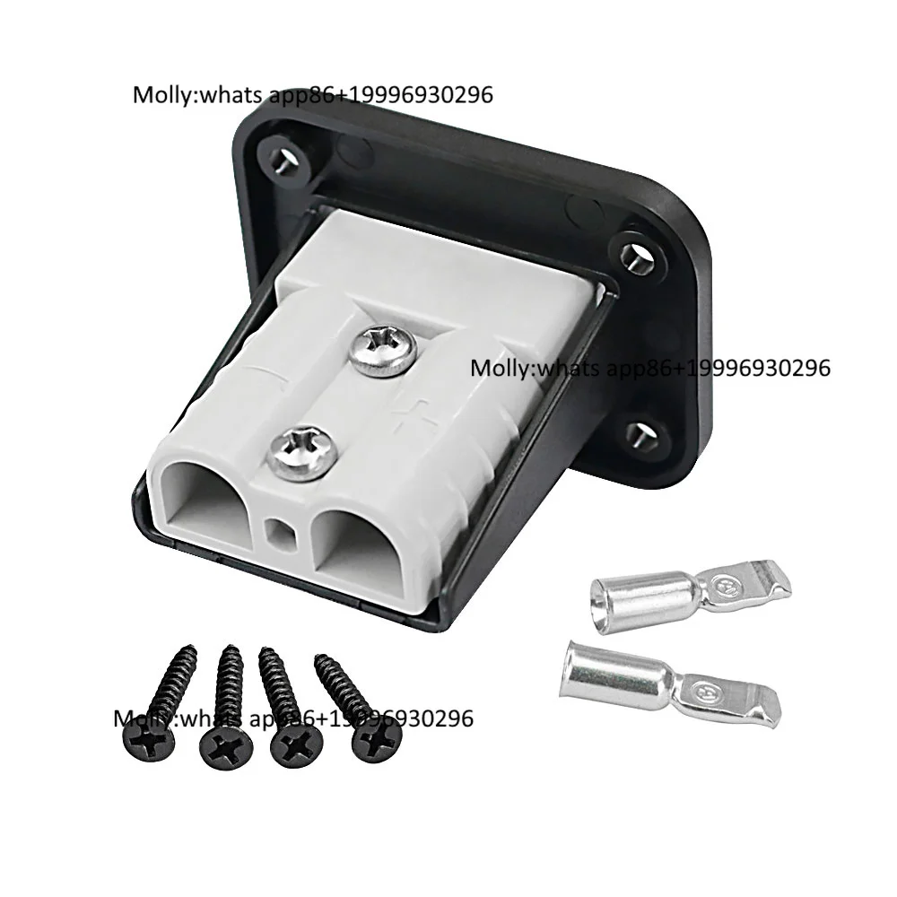 Shengendi Plug 600W 50A Portable High Voltage Power Connector Flush Mount Plate Recessed Bracket Silver-Plated Copper Contacts
