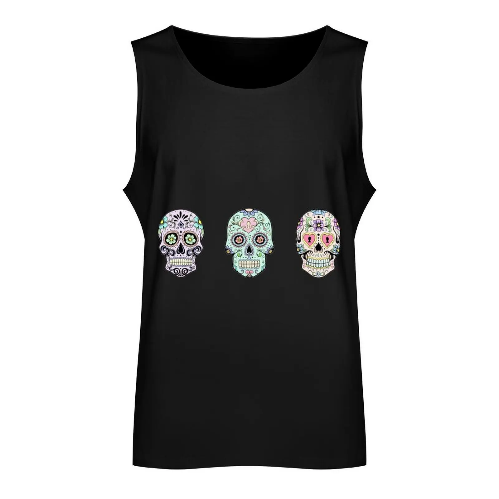 Sugar skulls Tank Top Gym clothes men clothes Men's gym t-shirt