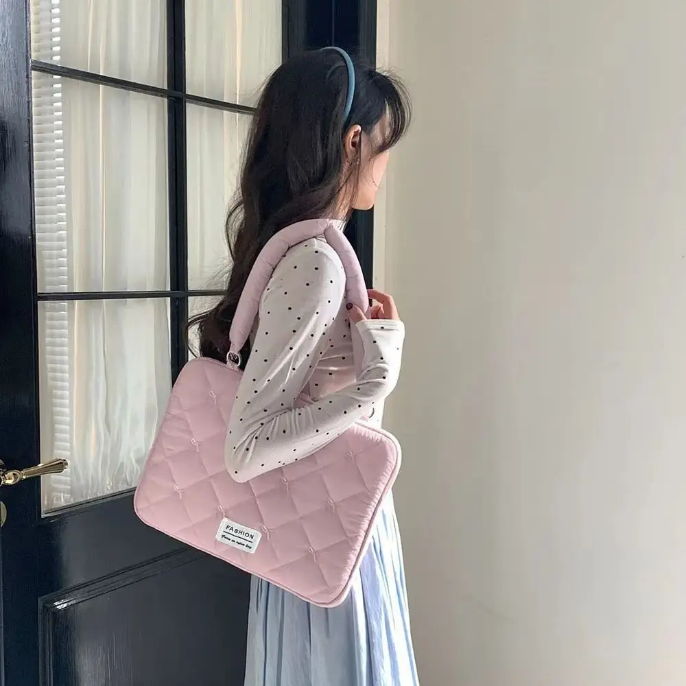 Embroidered Bow Business Briefcases File Folder Large Capacity Document Tote Bolsas Handbag Shoulder Bag Laptop Sleeve Case Bag