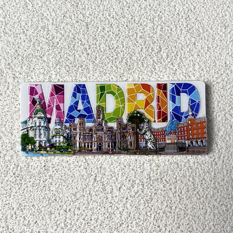 Madrid Tourist souvenirs Architecture Home Decor Items Collection Crafts Puerta del Sol Square 3D stereo magnetic refrigerator m