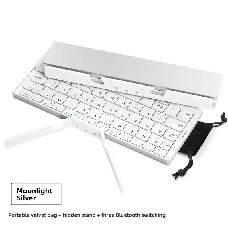 Hangshi Bow HB199 Bluetooth Keyboard Foldable 60 Keys for Apple Android Xiaomi - Neutral Tablet Keyboard with Matte Backlight