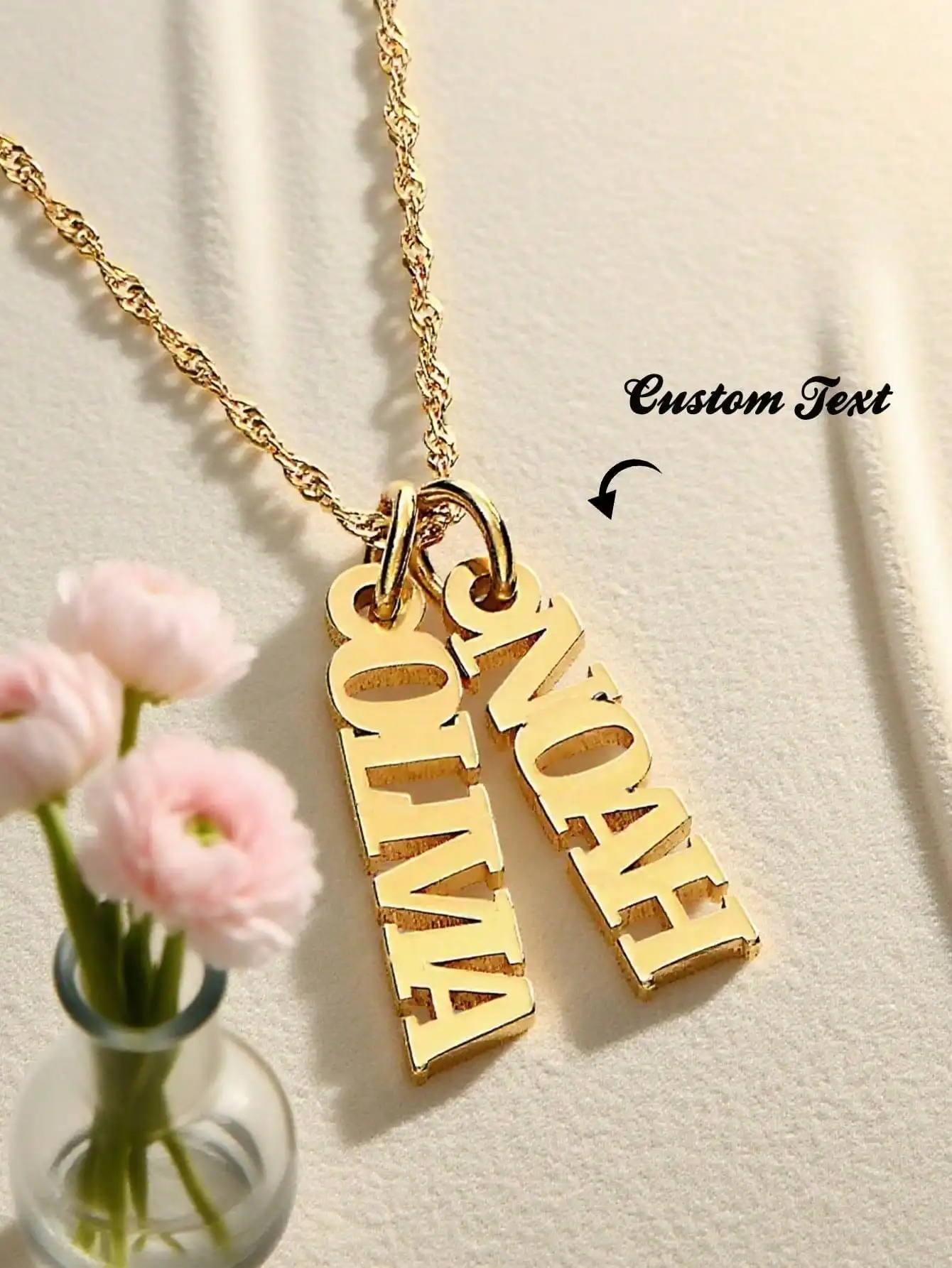 Custom Name Necklace for Women Fashionable Personalized Pendant Jewelry Wedding Holiday Dance Party Accessory Gift for Her