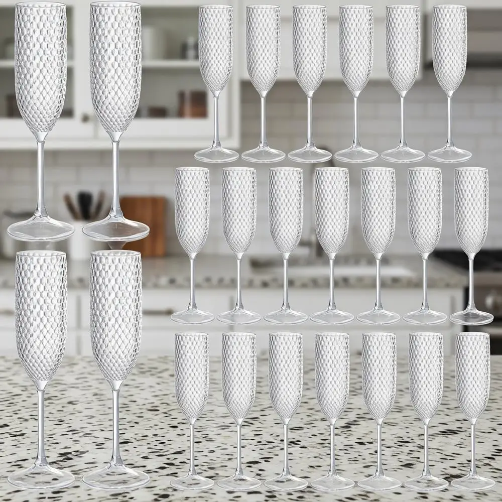 

Пластиковые бокалы для шампанского, небьющиеся, для свадебных тостов, многоразовые, с эффектом бриллианта, хрустальные, для вечеринок, Vinta