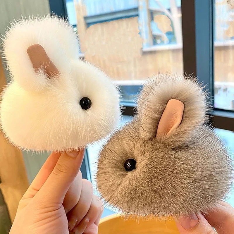 Imitate Bunny Fur Hairball Mini Rabbit Bags Hangings Pendant Rabbit Keychain For Car Keychain Accessories