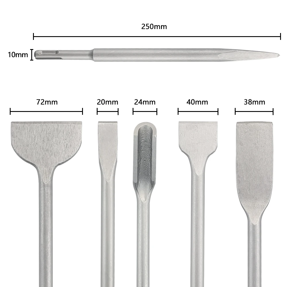 Imagem -04 - Martelo Elétrico Cinzel Grupo Sds Plus Shank Broca Groove Gouge Ferramentas Planas de Alvenaria Concrete Brick Wall Rock Ponto Pcs