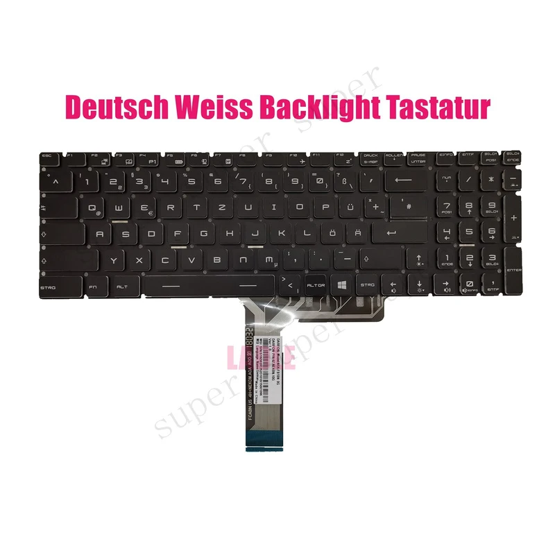 SSS+ German Keyboard for MSI WE63 8SI(MS-16P6)/WE72 7RJ(MS-1795)/WE73 8SJ(MS-17C6)