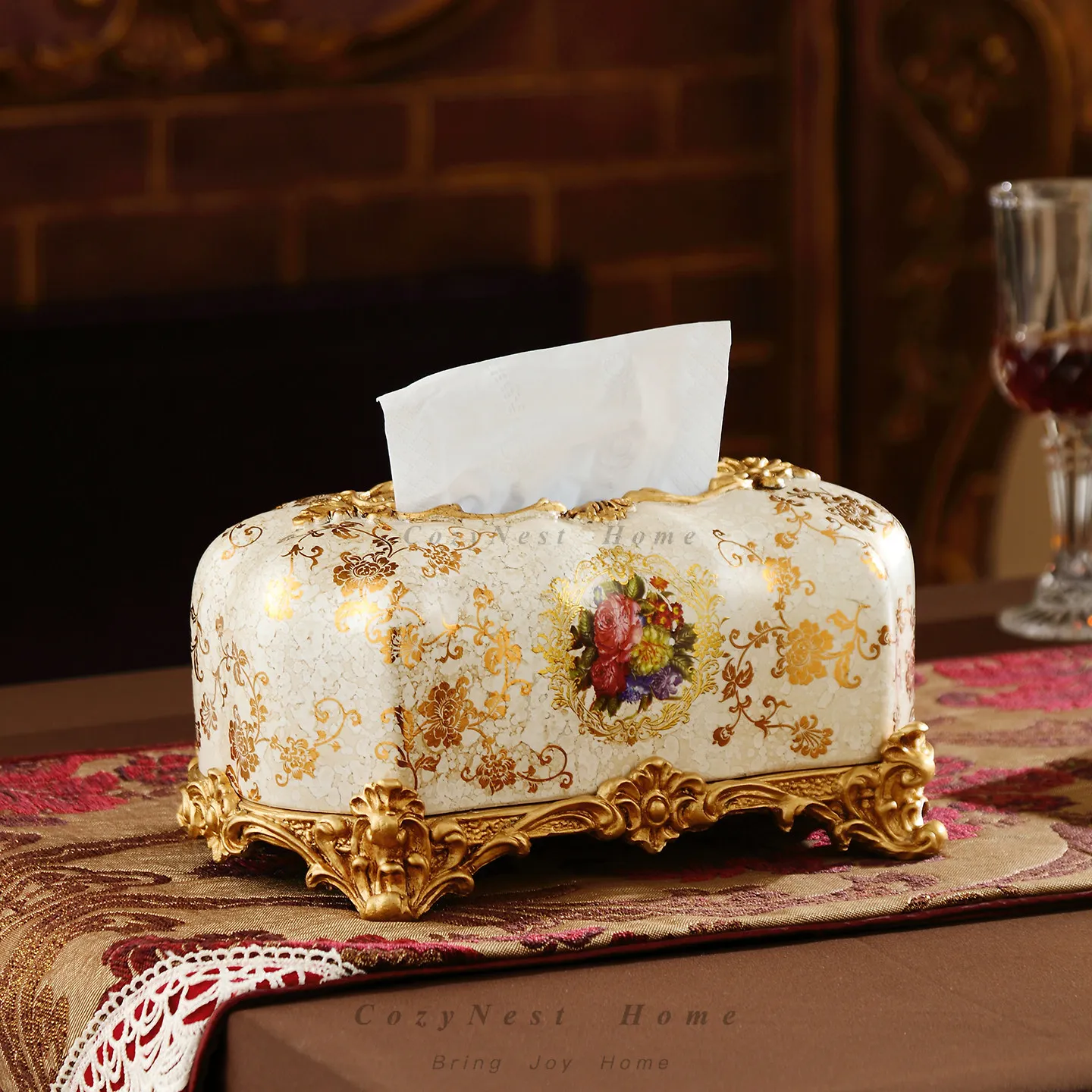 Tissue box Living room luxury retro pumping carton Moving to a new home decorative pumping carton