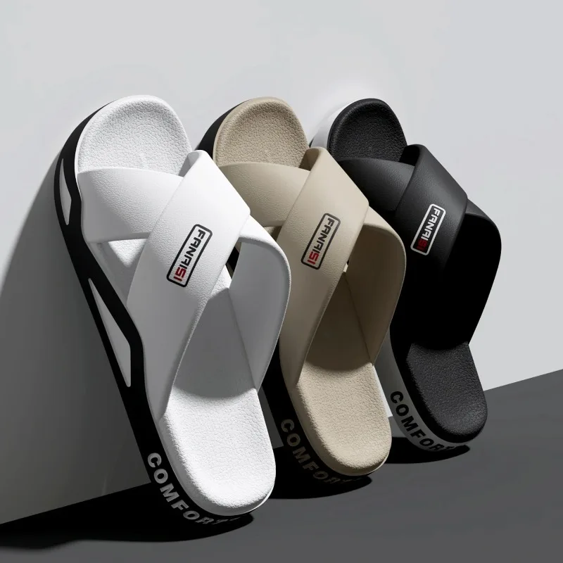 Sandalias de moda para actividades al aire libre para hombre, sandalias deslizantes con punta abierta y correa cruzada, zapatillas de baño antideslizantes, zapatos de playa para nadar y caminar