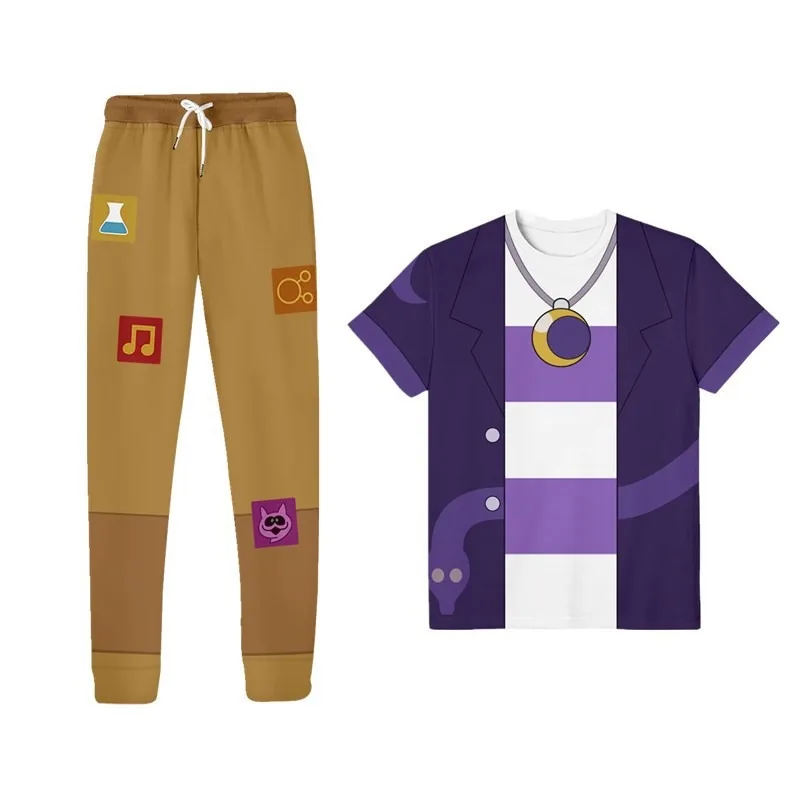

Hot Anime The Owl House Series Pants +T-shirt Set Cartoon Creativity Cute Printing Men Short Sleeved T-shirt Cosplay Set