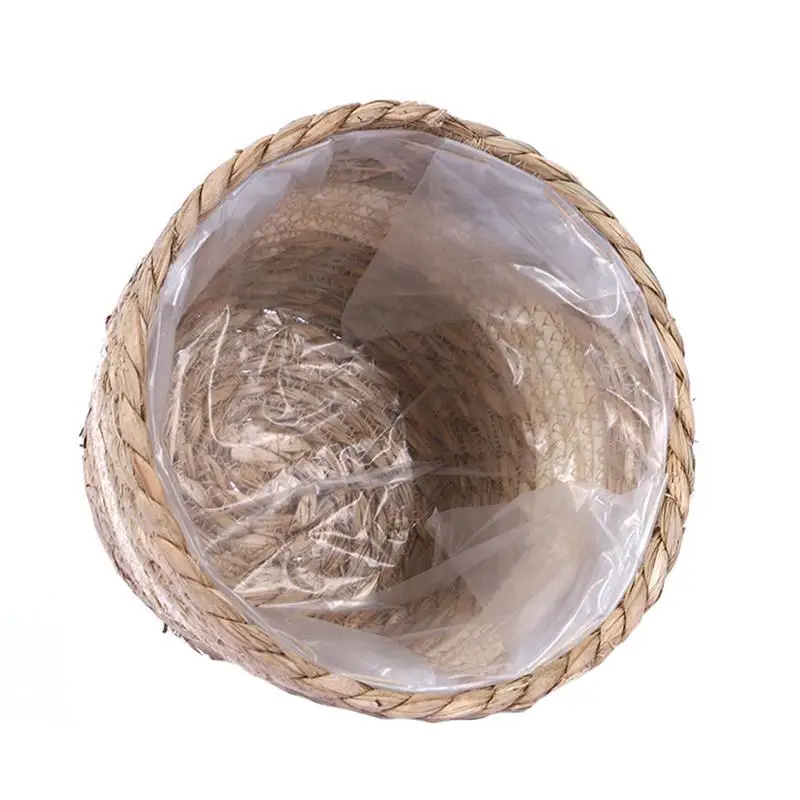 1pc Straw Woven Planter Indoor Planter Plant Basket for Home Office Basket Indoor Decor Outdoor Cachepot For Flowers Plant