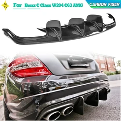 Dyfuzor tylnego zderzaka dla mercedes-benz W204 C63 AMG 4 drzwi 2009-2011 dyfuzor z włókna węglowego Spoiler Protector