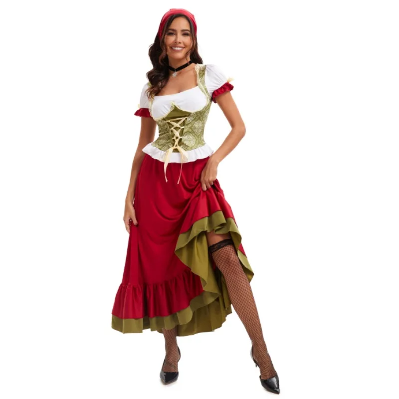 

Halloween American Long and Short Cosplay Performance Costumes Bar Work Uniform Performance Stage Waitress Costume