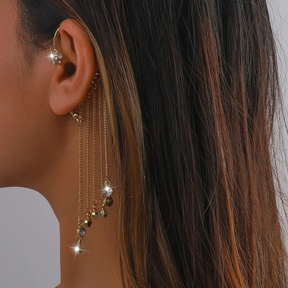 Shang Qi Zhi inlaid diamond tremella aurantialba hanging personality earrings for women