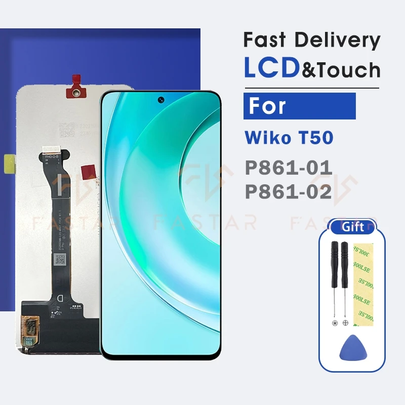 

T50 6.6"Original For Wiko T50 lcd P861 01 02 LCD Display Touch Digitizer Assembly Replacement phone Screen