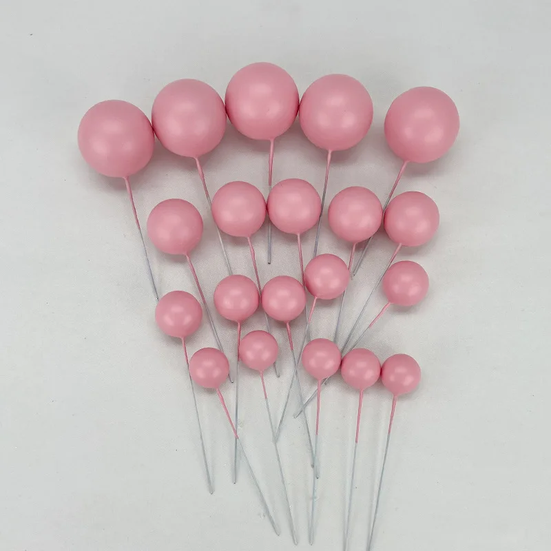 44Pcs Rose Flower Butterfly Cake Decorations Pink Balls Cake Toppers for Girls 1st Fairy Birthday Baby Shower Wedding Cake Decor view 4