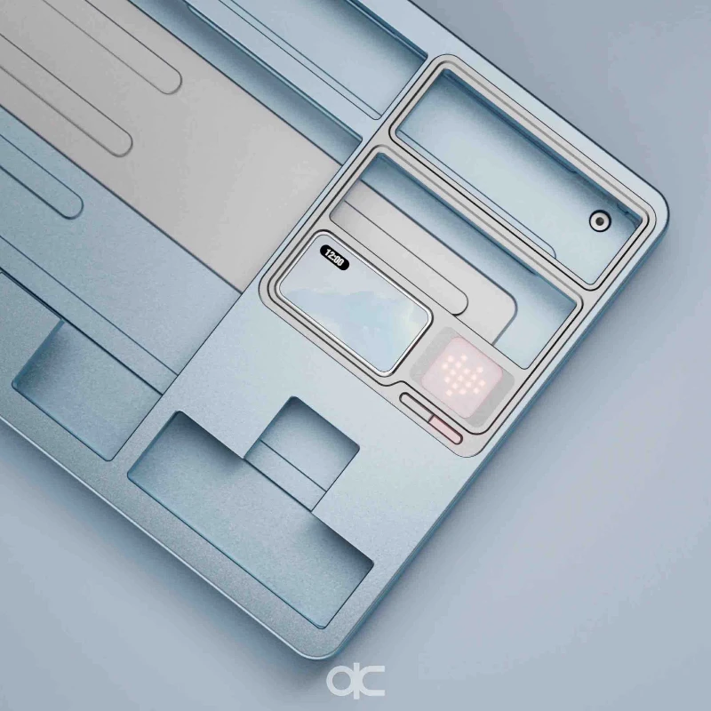 Qk80v2 Mk2 مجموعة لوحة المفاتيح الميكانيكية المخصصة ثلاثي الوضع مع شاشة لتقوم بها بنفسك تخطيط باستخدام الحاسب الآلي 80 Rgb لا مفتاح لا غطاء المفاتيح ألياف الكربون الألومنيوم