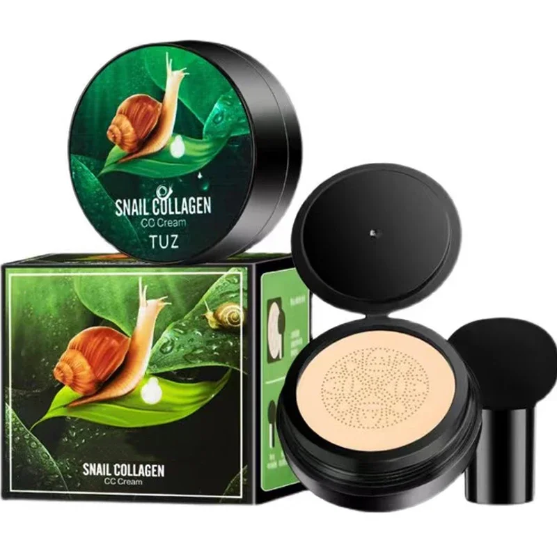 TUZ Snail Collagen CC Cream Mushroom Head Cushion Foundation Concealer Brightening Moisturizing Holding Makeup Oil Control