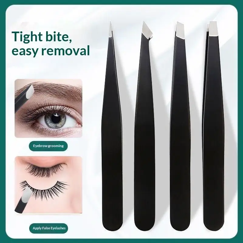 4pcs Professional Tweezers Set Stainless Steel Perfect For Grooming Eyebrow Hair Removal Splinter And Ingrown Hair Removal More