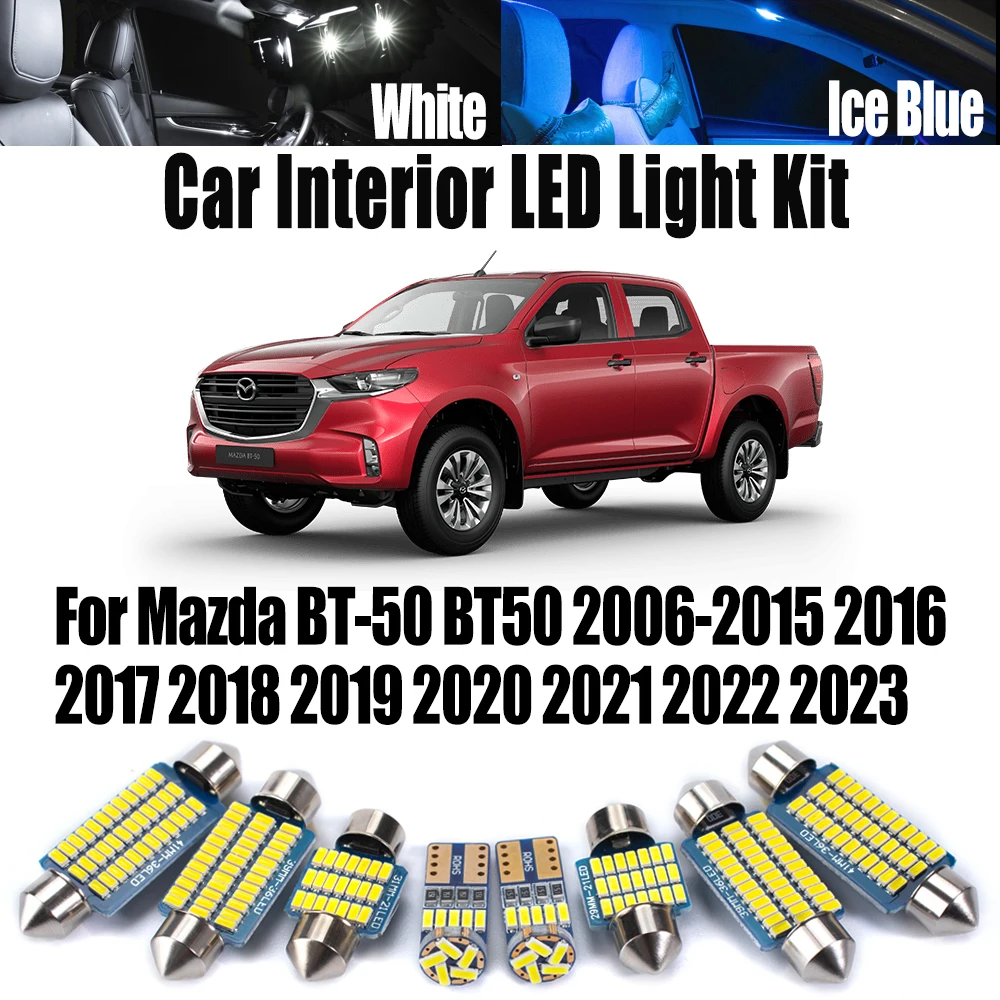 

Светодиодный комплект внутреннего освещения для чтения карт Canbus для Mazda BT-50 BT50 2006-2020 2021 2022 2023 Автомобильные лампы для номерного знака