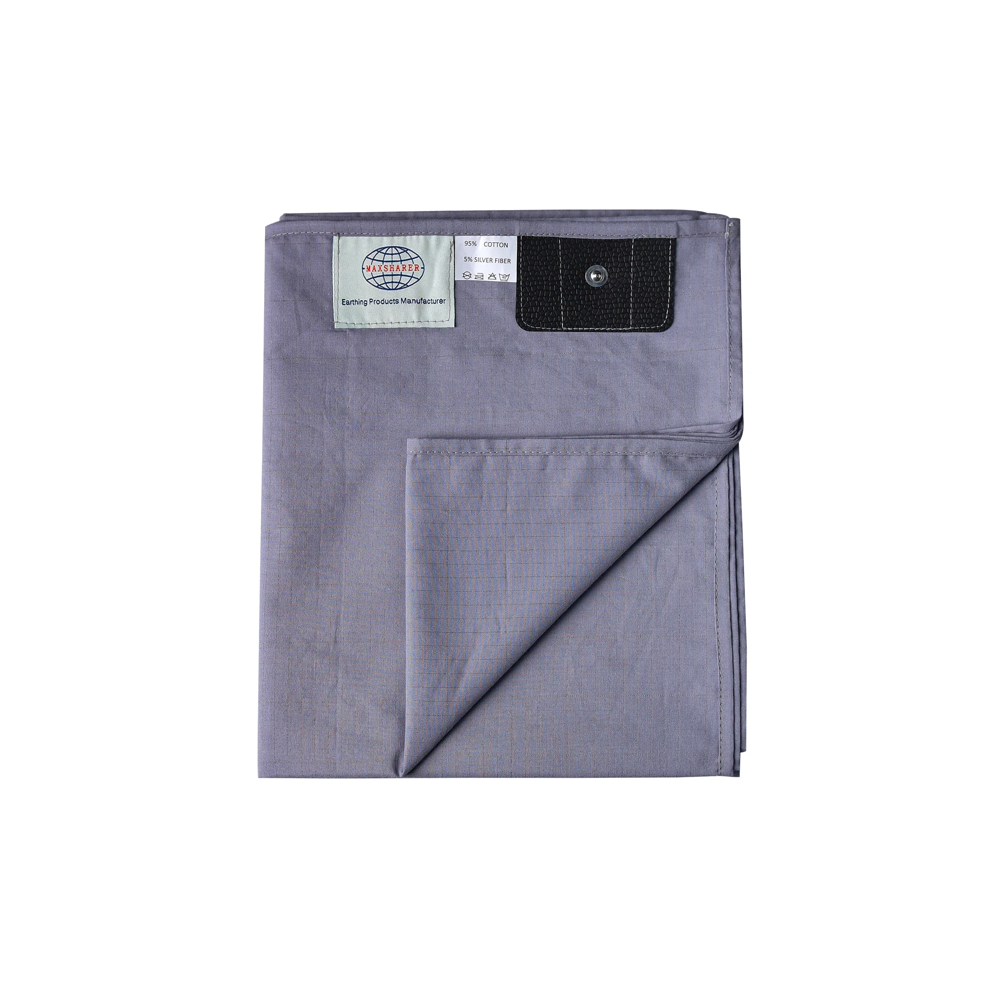 MAXSHARER Grounding Bed Sheet Conductive Silver Fiber Flat Sheet Organic Cotton Earthing Sheet for Better Sleep Nature Health
