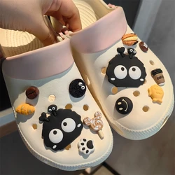 Abalorio de zapatos DIY 3D, decoraciones de zapatos de animales de dibujos animados en blanco y negro, accesorios para zuecos, sandalias deslizantes de bolsa Bogg