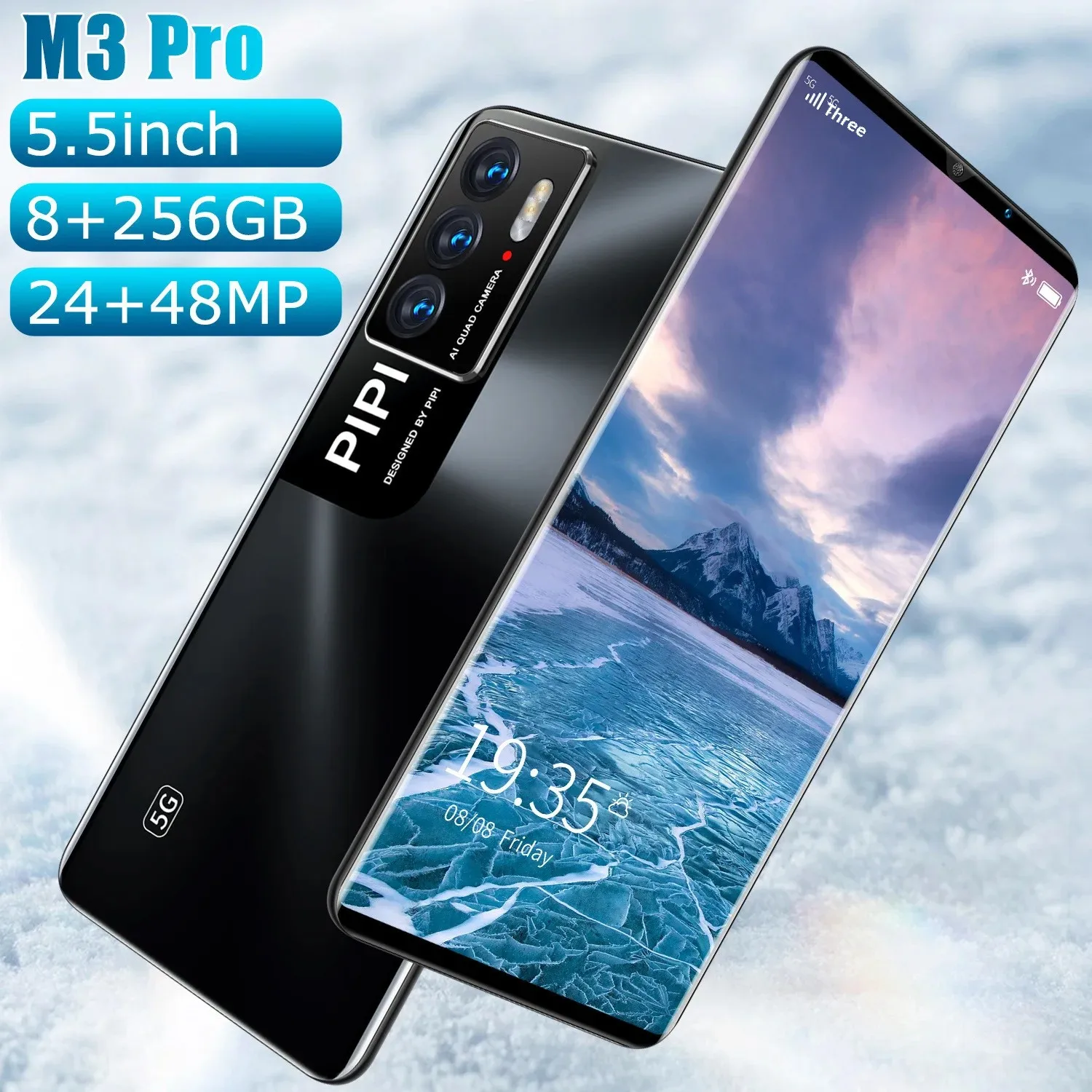 M3Pro Smartphone Dual Card Dual Standby 5 Inch Android Foreign Trade Phone Relief Factory Direct Shipping Cellphone