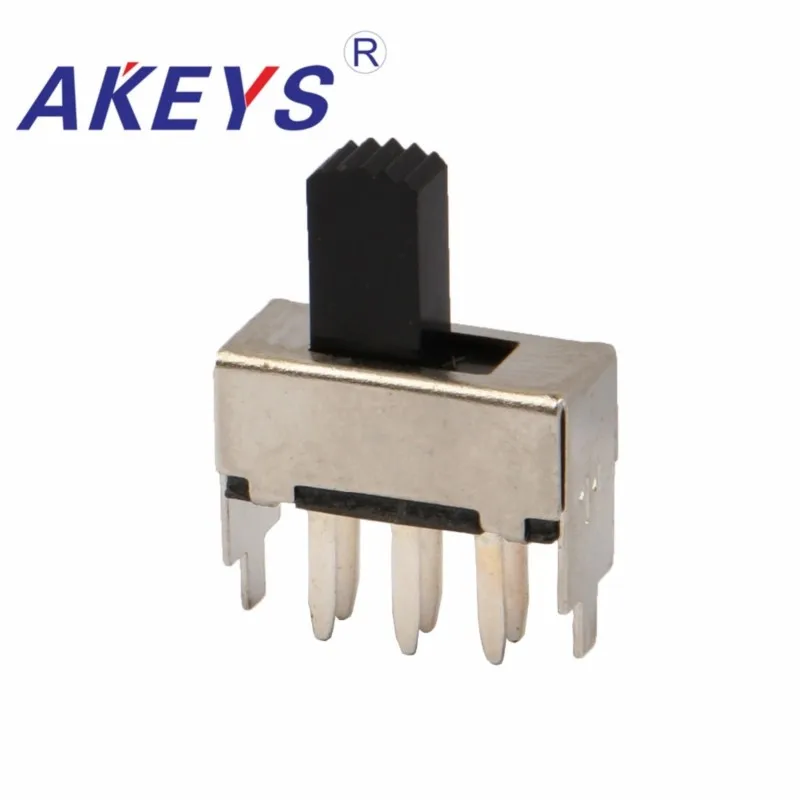 10PCS SS-22F12 2P2T-G5 Double pole double throw 2 position slide switch DIP 6 pin verticle type with 2 fixed pin