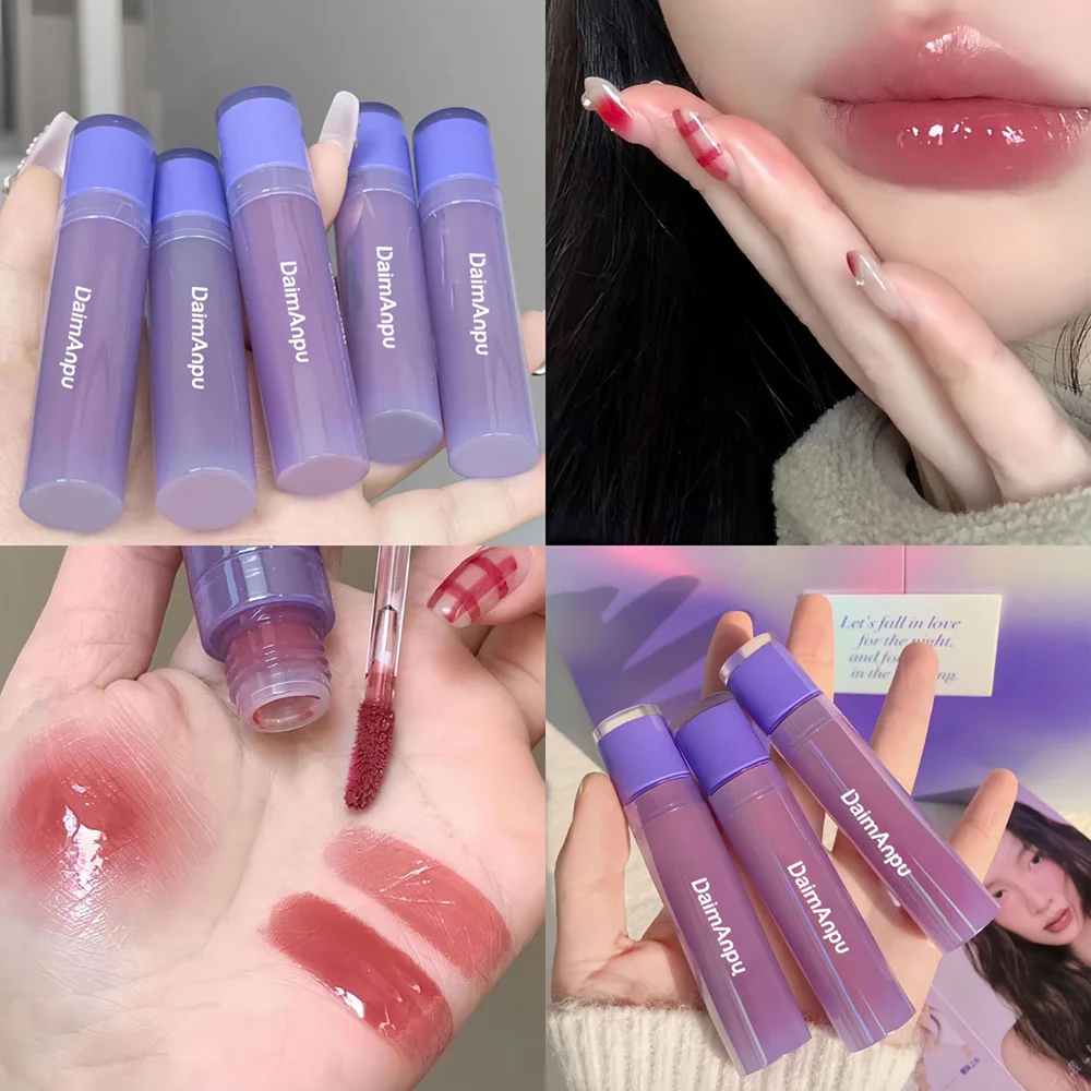 Neuer lila aufpolsternder Lipgloss, Spiegel-Wasserglanz, glänzender und feuchtigkeitsspendender, hochpigmentierter Lippenfleck für Mädchen und Frauen, Geschenk