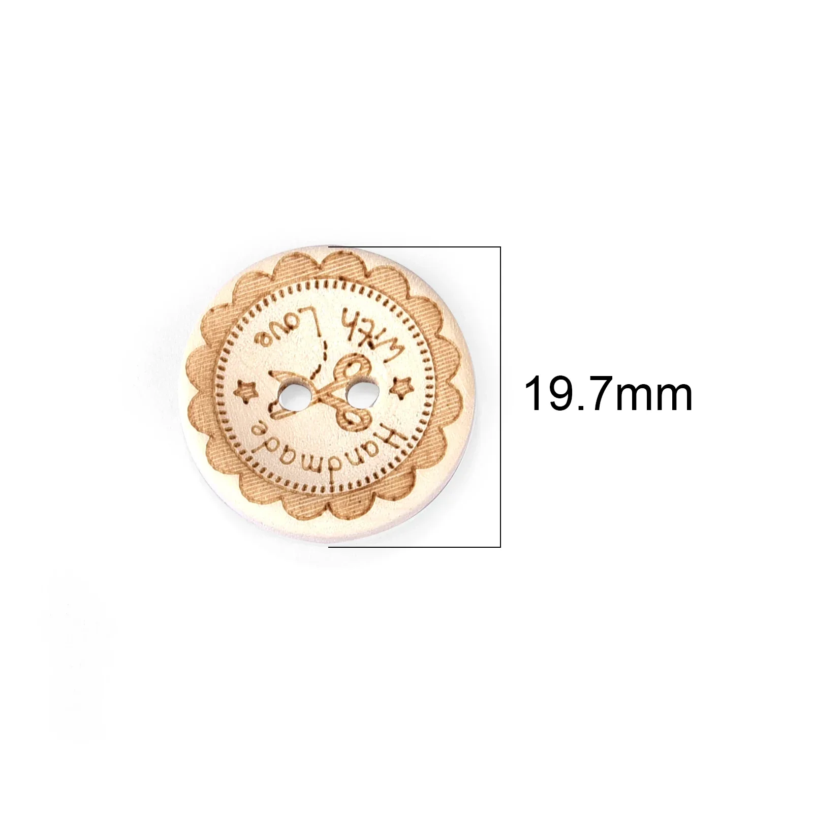 50pcs/Pack 20mm Wooden Buttons Handmade DIY Round Button For Scrapbooking Crafts Clothes Repair Decor Sewing Button Accessories