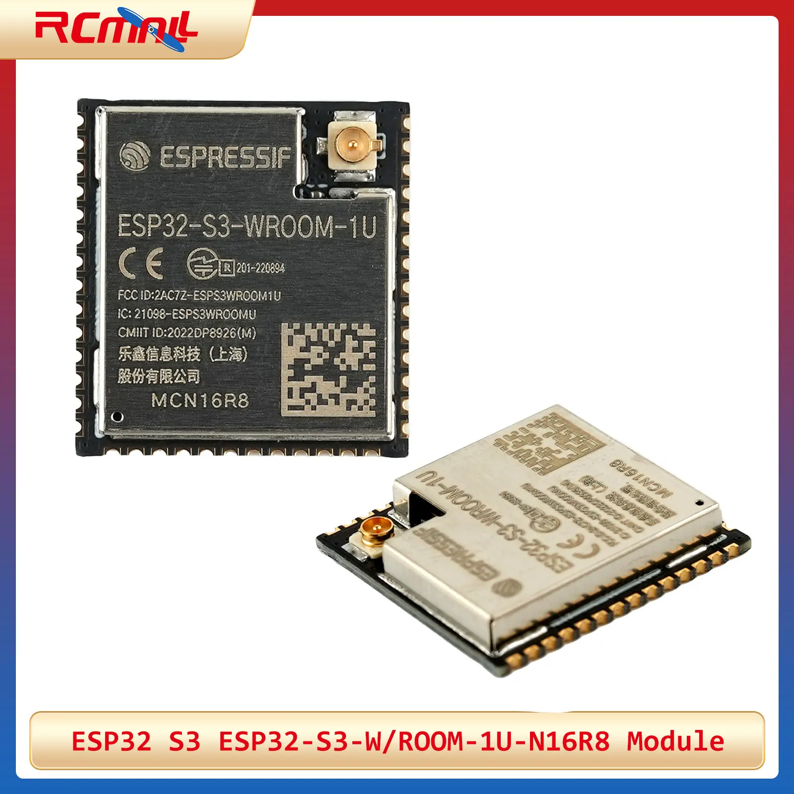 ESP32 S3 ESP32-S3-W/ROOM-1U-N16R8 Module 16MB Flash 8MB PSRAM Wi-Fi BLE ESP32-S3 Module for Arduino Smart Home IoT
